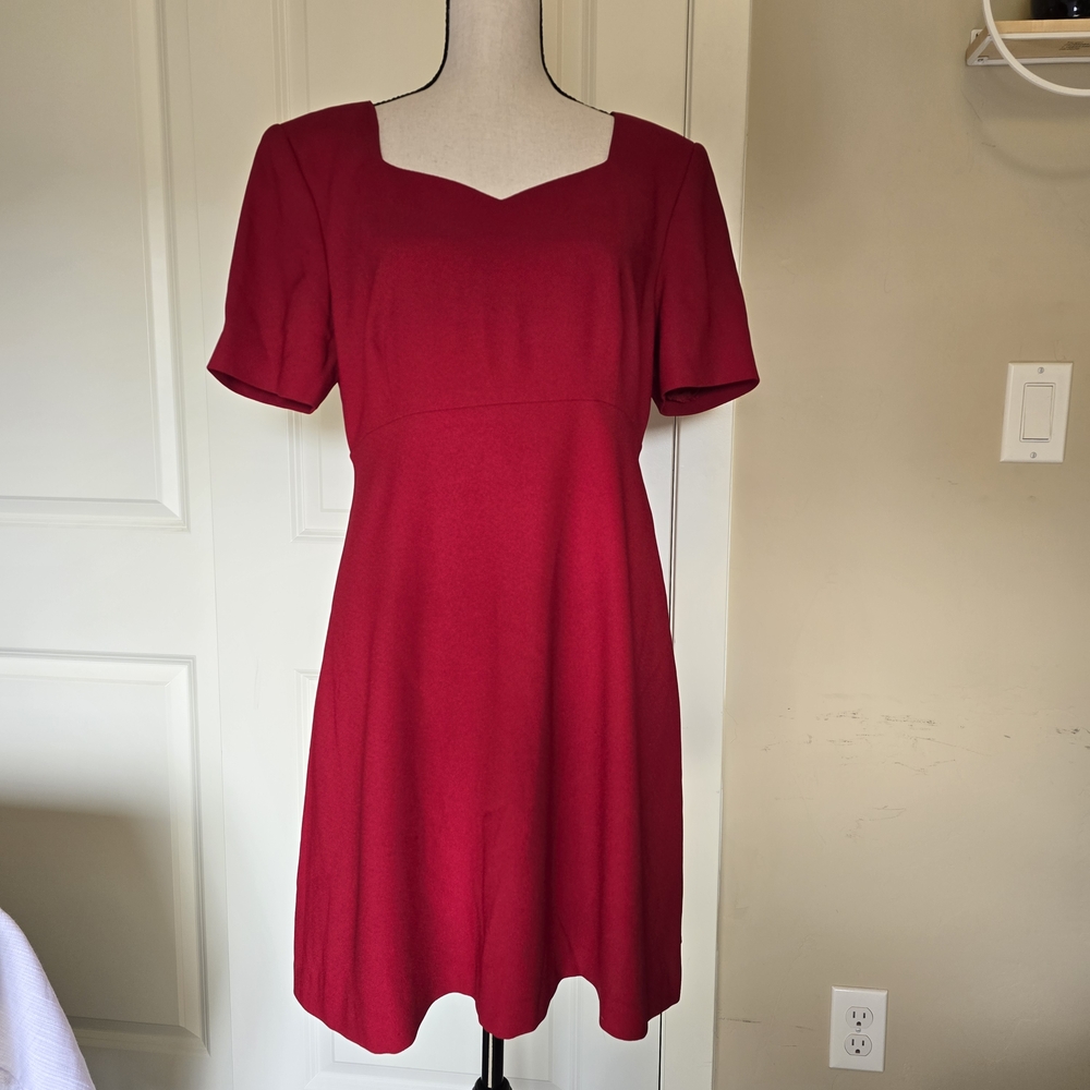 Vintage Preview Collection Little Red A Line Midi Dress Size 10 Romantic Modest